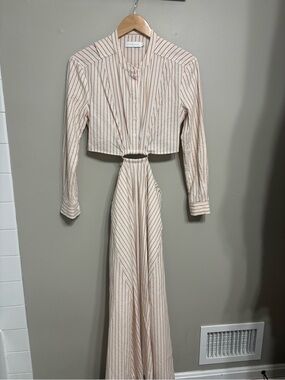 Jonathan Simkhai Janet Open Back Long Sleeve Shirt Dress. Women’s size 0